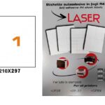 Scatola da 100 fogli Etichette adesive bianche universali, 210 x 297 mm senza margini, DIN A4, stampabili con tecnologia laser ink-jet, anche per fotocopiatrici